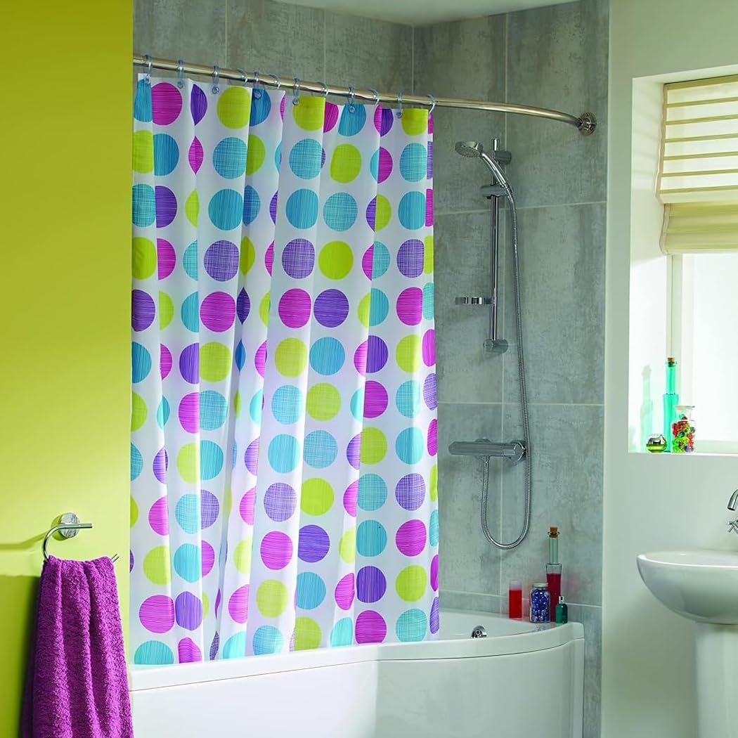 Croydex Splash Water-Resistant Textile Shower Curtain,1800 x 1800mm