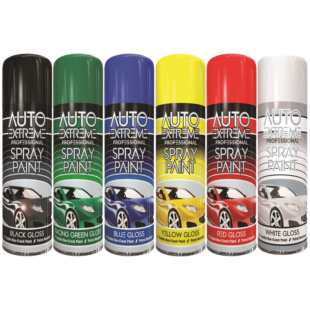 Classic Signature6 Can Mix Color Gloss Finish Auto Extreme spray paint 400ml Multipurpose AerosoL, Quick and Fast Drying and Excellent Coverage for Metal, Wood, Plastic and More - D14