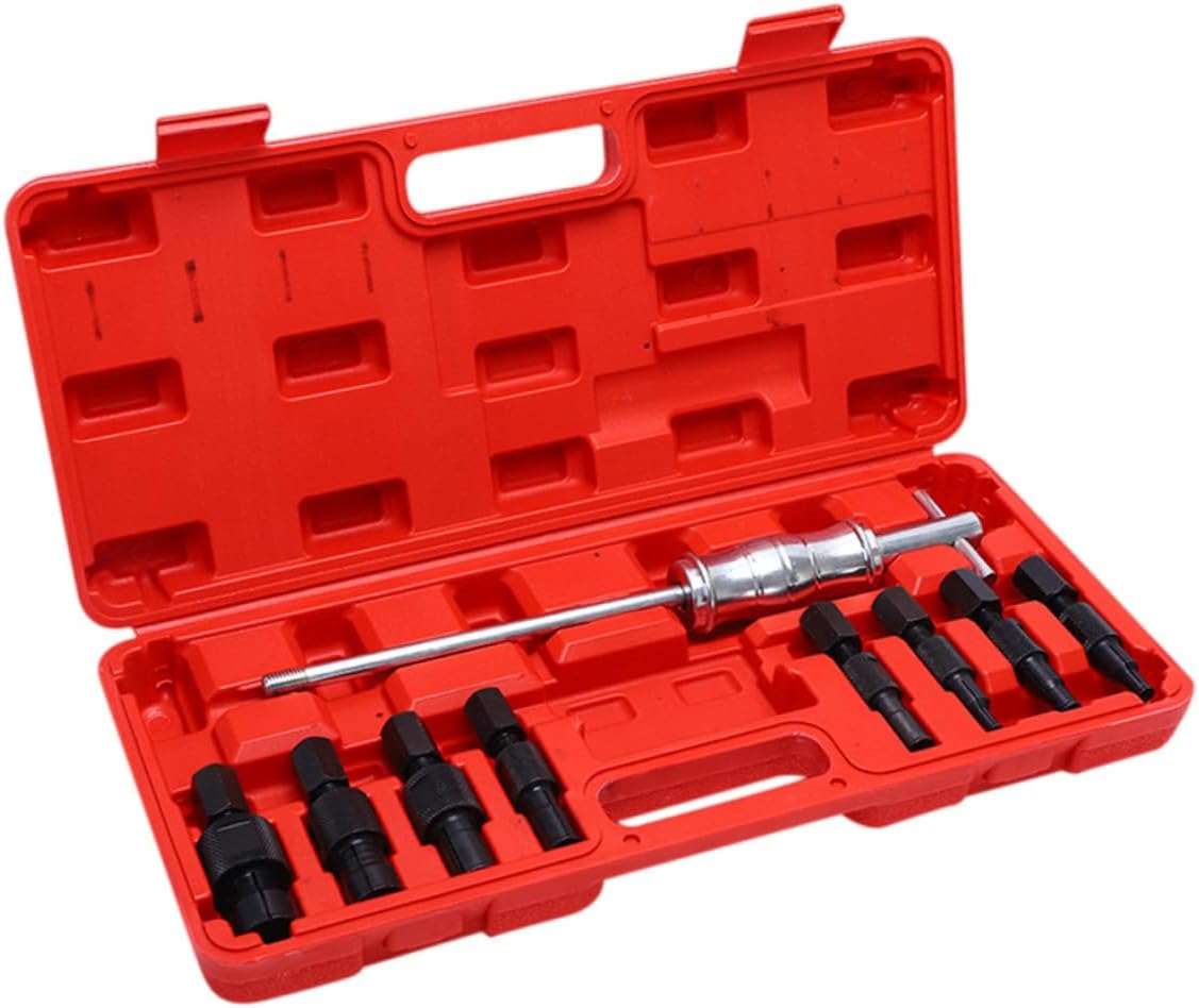 Luxshiny 9pcs Inner Bearing Puller Set Steel Slide Hammer Bearing Removal Tool Auto Repair Kit for Blind Hole Extraction