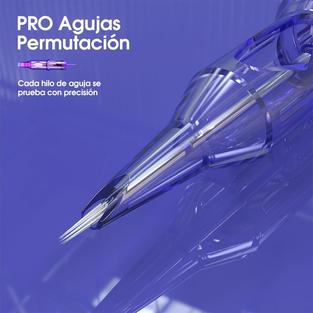 Mast Pro Agujas de Tatuaje,50 Piezas Tamaños Variados #12 1201RL 1203RL 1205RL 1207RL 1205RS 1207RS 1209RS 1207RM 1211RM 1209M, Set Desechable Round Liner Shader Magnum Para Todos Los Estilos