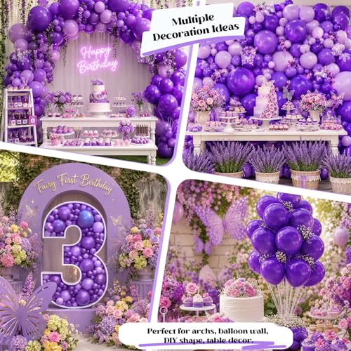 Image of Togvu Purple Balloons, 50Pack 5 Inch Small Mini Matte Dark Purple Latex Party Balloons for Birthday Graduation Halloween Butterfly Bachelorette Party Decorations Supplies