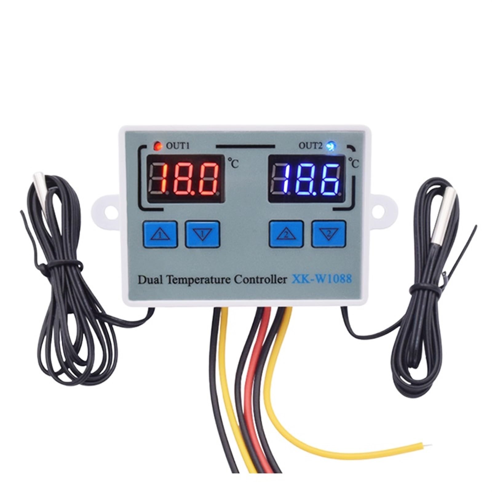 W1088 cyfrowy czujnik temperatury z dwoma diodami LED, kontroler, ogrzewanie elektryczne, termostat 220 V, do akwarium, regulator temperatury (DC 24 V)