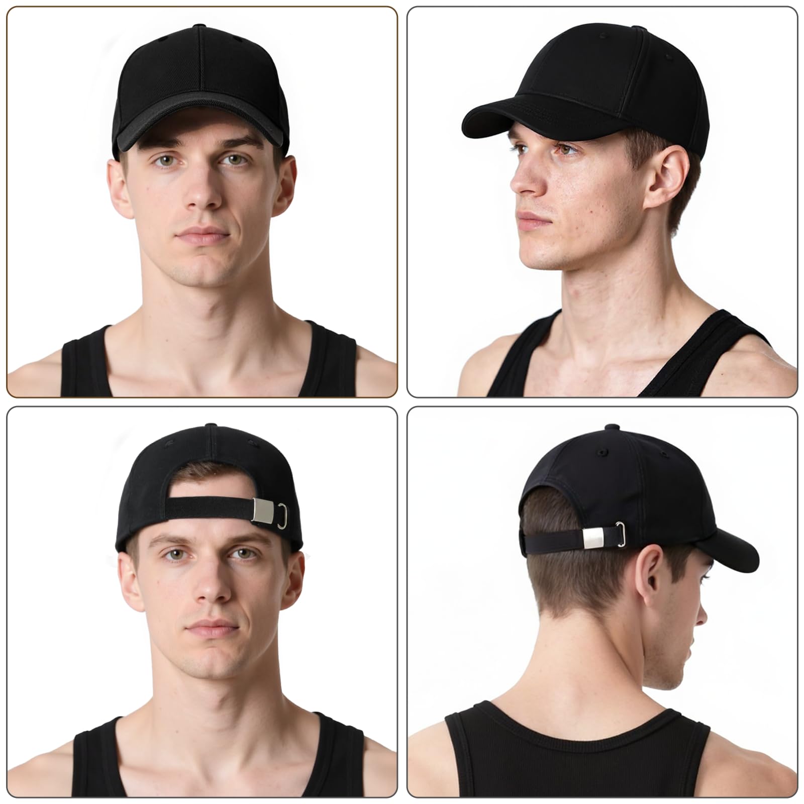 2 Pcs Casquette de Baseball, Coton Anti-Soleil Baseball Cap, Homme Femme été Unisexe Réglable Classic Casquettes Sport Extérieur Sunhat, Chapeau pour Les Activités de Plein air (Bleu, Noir)
