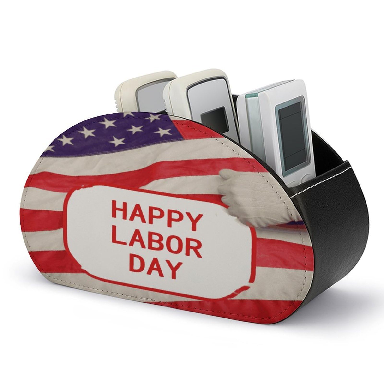 Btcowzrv Style Happy Labor Day Remote Control Holder With 5 Compartments