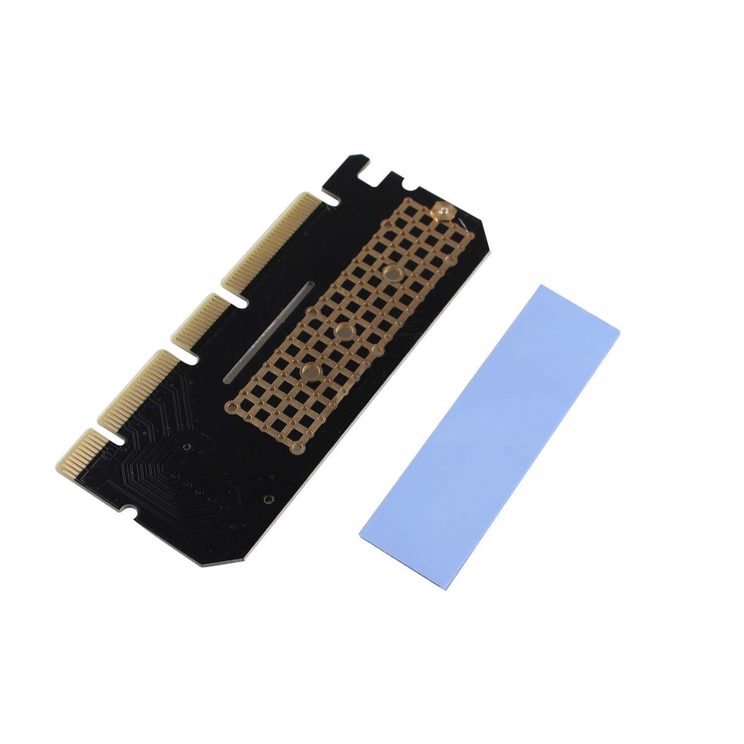 M.2 NVME SSD NGFF to PCIE 3.0 X16 Adapter M Key Interface Card, M.2 Key-M SSD to PCI 3.0 Express Expansion Card with Thermal pad, Support PCIe x4 x8 x16 Slot Compatible with iOS Windows 8 10-image-2