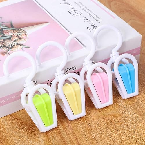 Miniatura 7 de CcHuDE 10 ganchos giratorios de plástico portátil para colgar ropa y toalla de playa