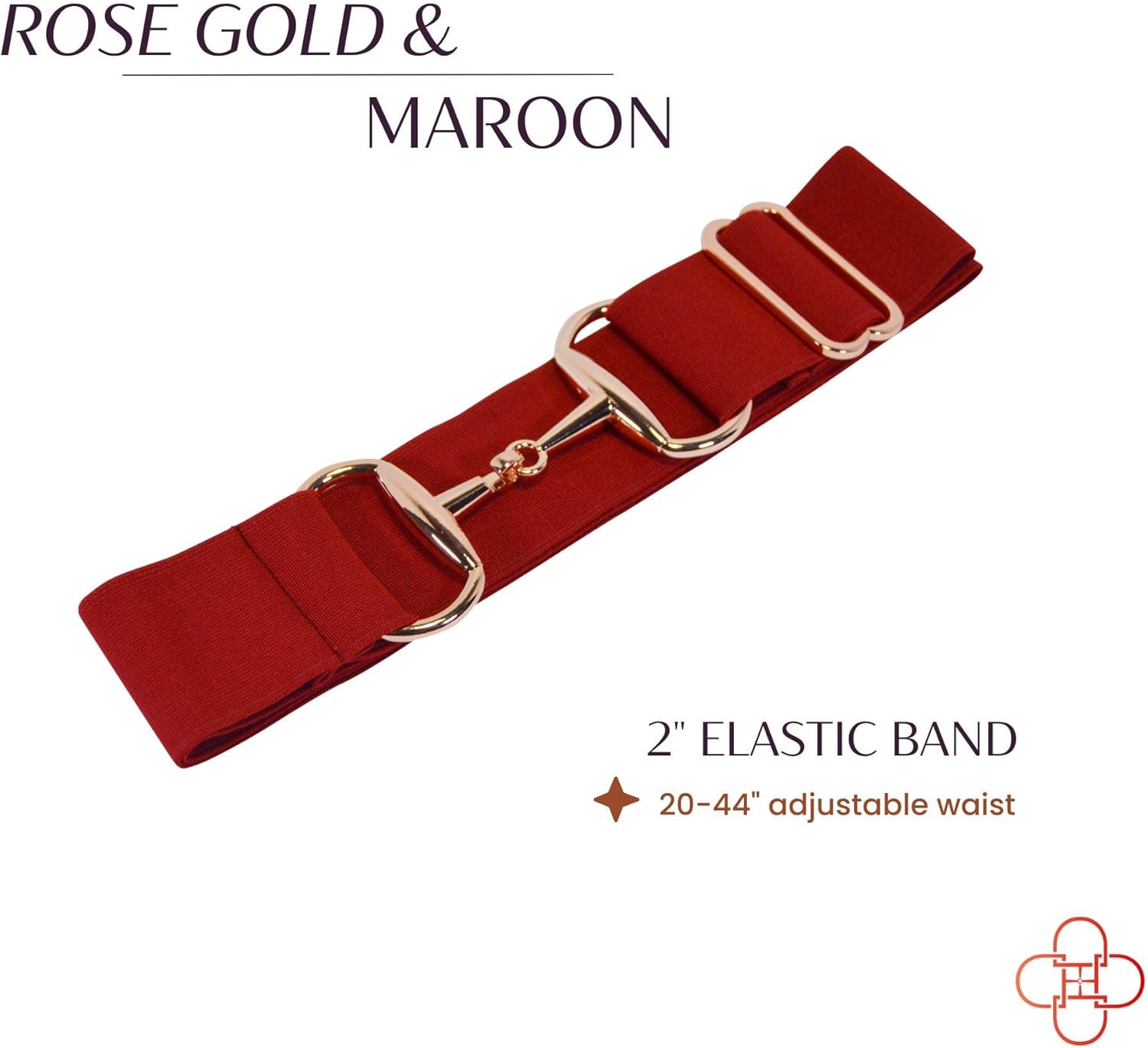 2 inch Luxury Elastic Equestrian Belt, Horse Riding Belt with Rose Gold Buckle, Stretchable and comfortable waist - Image 2