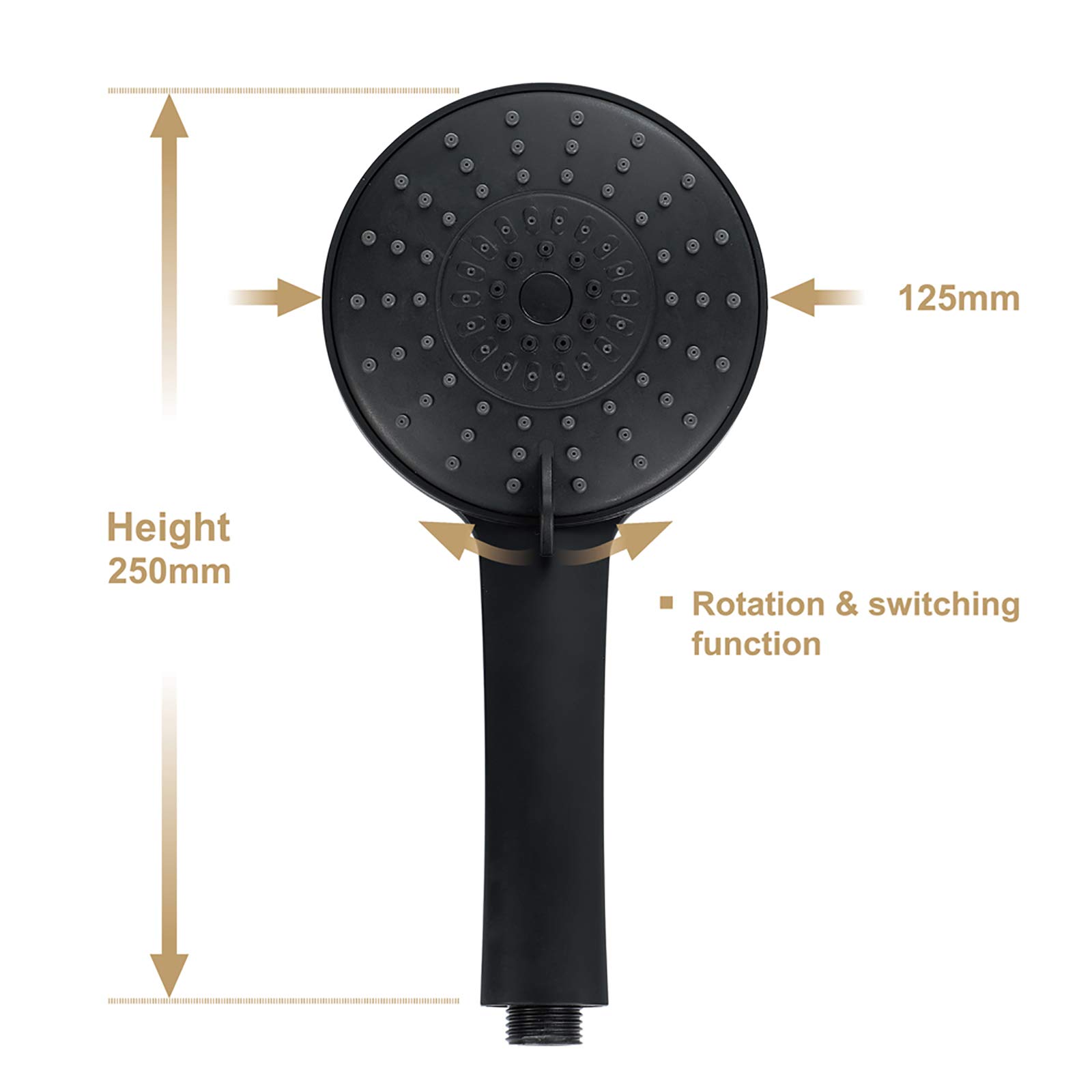 Rociador de Ducha de Mano Cromado para Ducha Rociadores de Ducha de Mano de Alta Presión Rociador de Ducha de Mano Universal de Alto Flujo con Soporte de Ducha de Manguera de 1,5 M