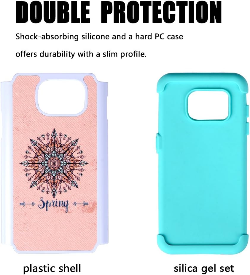 S7 Edge Case, Galaxy S7 Edge Cases, UrSpeedtekLive [Shock Absorption] Dual Layer Heavy Duty Protective Silicone Plastic Cover Case for Samsung Galaxy S7 Edge - Retro Boho