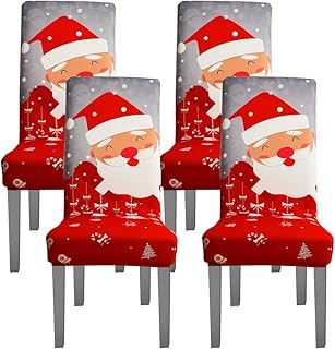 YISUN Spandex Dining Chair Covers, Modern Stretch Removable Washable Spandex Slipcovers for High Chairs 4/6 PCs Chair Prot...
