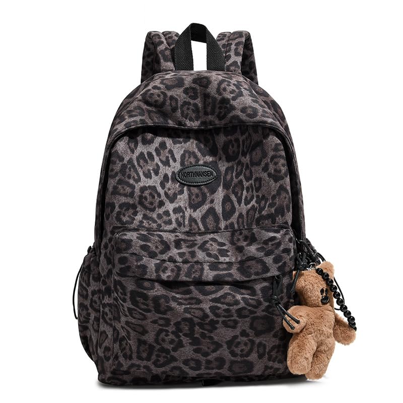 HOKMAH Fashion Cheetah Backpack Shoulder Bag Trendy y2k Design Daypack Bookbag Leopard Print Coquette Purse Women Men Daily (Purple)