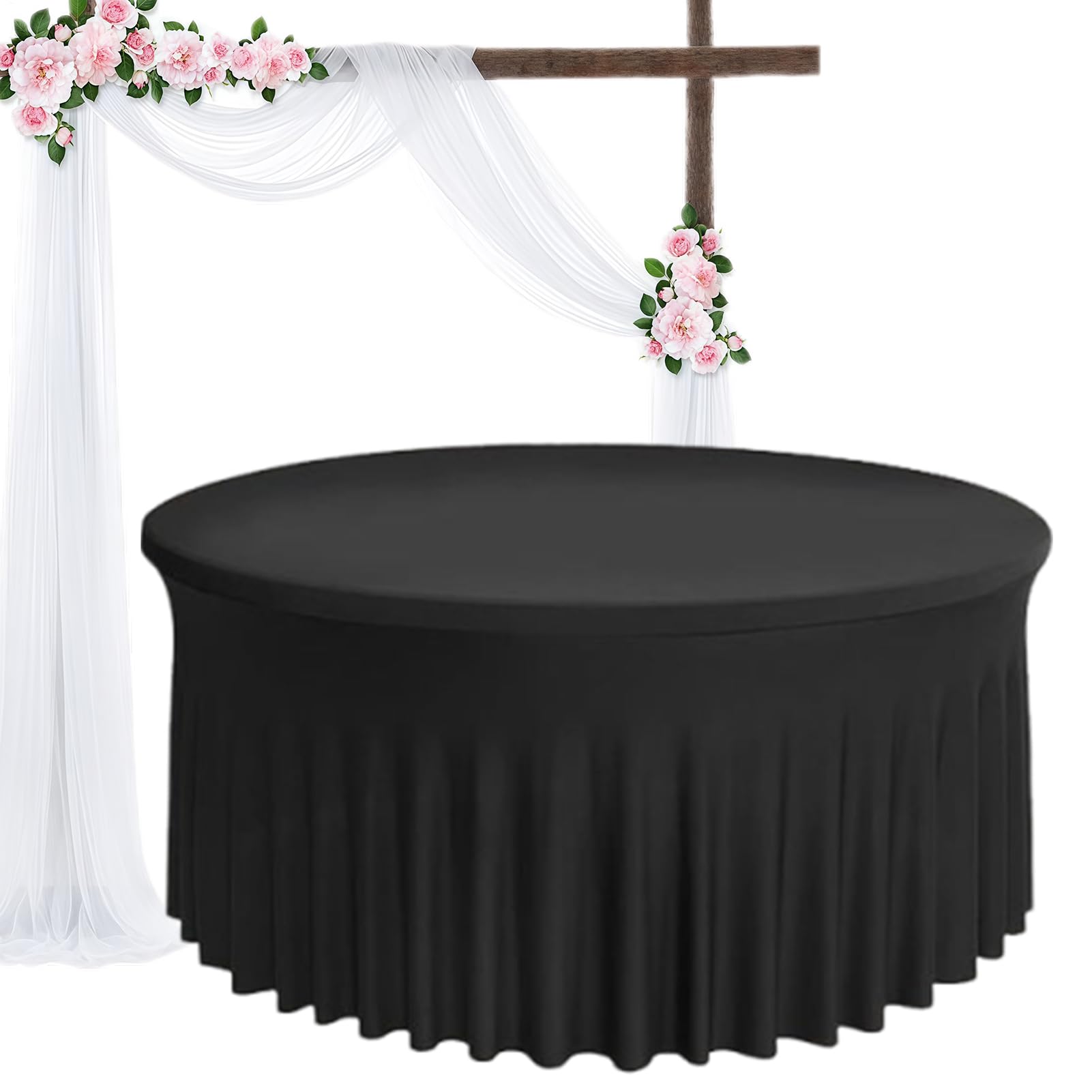 Tischtuch Mit Volant Wiederverwendbare Schwarze Tischdecke mit Rock