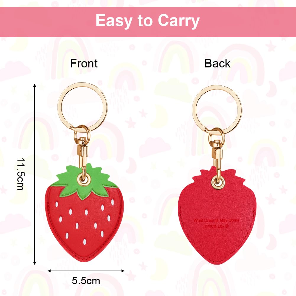 AXFEE 360° Protective Case for Air-Tag, Cartoon Leather Air Tag Keyring Case For Apple Air-tag Holder, Holder Case for Air-Tags, Air tag Holder Protective case, Decorations for Key, Bag, Pet Collar — view 2