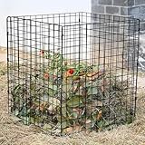 Large Compost Bin Outdoor, Square Mesh Garden Wire Compost Bin for Stacking Leaves and Yard Waste 36X36X28 Inches