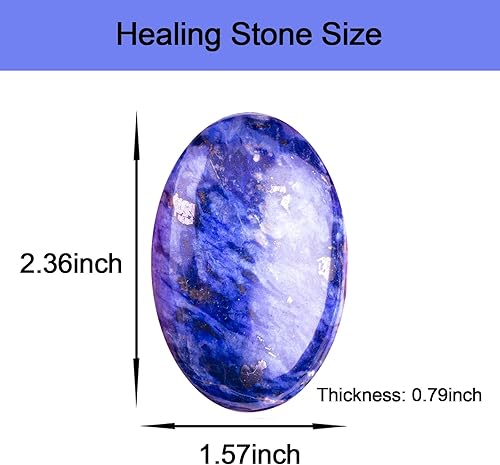 Miniatura 3 de Piedras de preocupación de ágata de encaje azul, piedra de preocupación de cristal curativo para aliviar el estrés, piedra de palma natural para