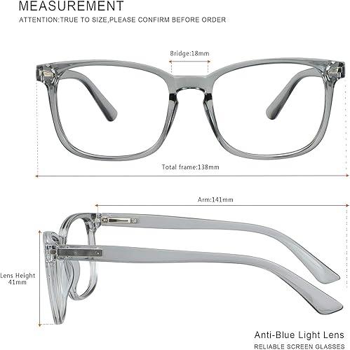 Miniatura 5 de LAMBBAA Gafas presbiópicas multifocales vintage cuadradas progresivas, gafas anti luz azul para hombres, mujeres lectores
