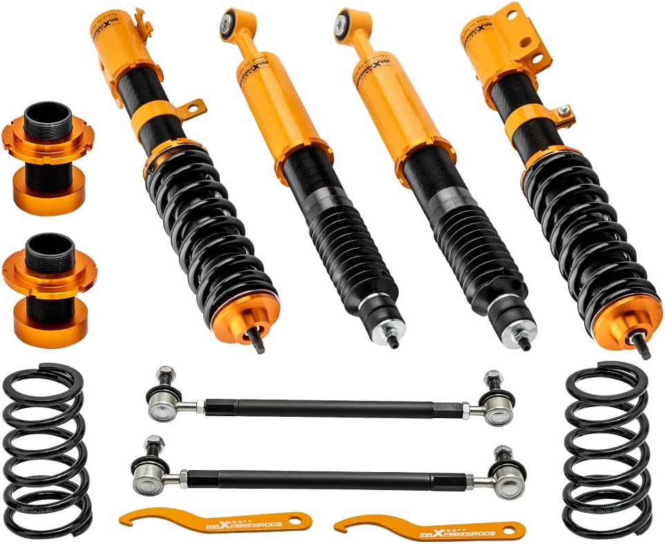 maXpeedingrods Coilovers for Toyota Yaris 2007-2011, for Scion XD 2008-2010, Height Adjustable Coilovers Suspension Struts Kit, Preset Damping Shock Absorber Struts, Lowering Kit Gold