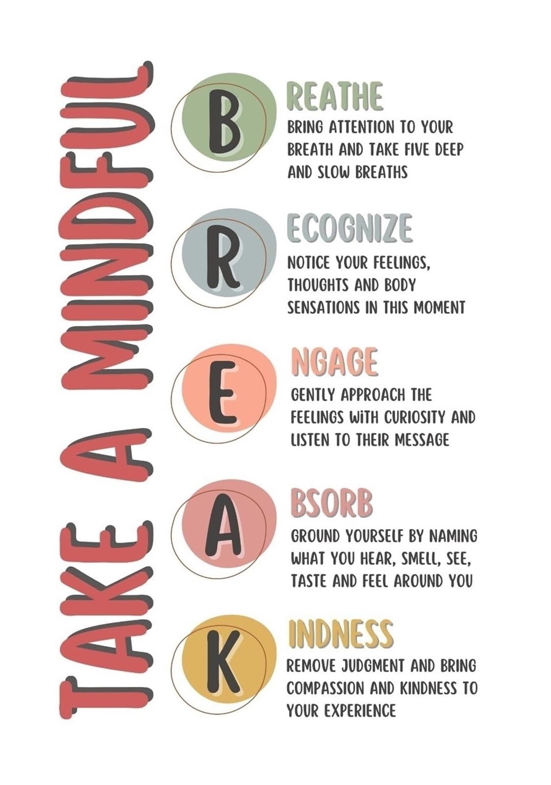 Mental Health Matters Poster, Inspirational Wall-Art for School, Office, Teacher and Counselor Gift(Framed,08x12inch(20x30cm))