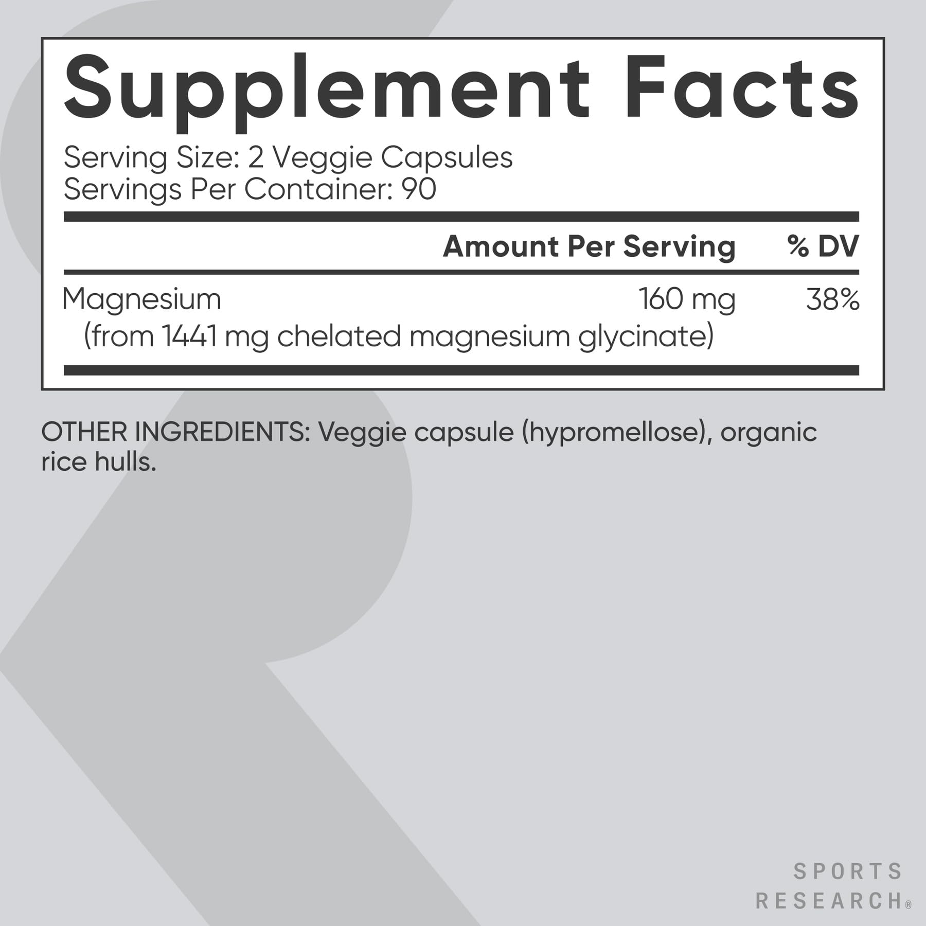 Sports Research® Magnesium Glycinate 160mg, 180 Veggie Capules — Amazon image 5
