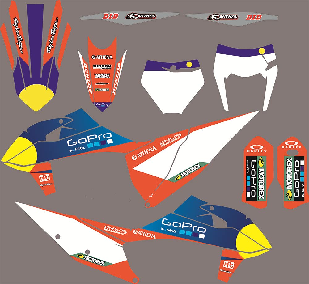 MXP Custom Motorcross Stickers Motorcycle Decals Graphics Kit Compatible with KTM 125 150 250 300 350 450 525 SX SXF 2019 2020 & EXC XC XCF 2020 2021 (White)