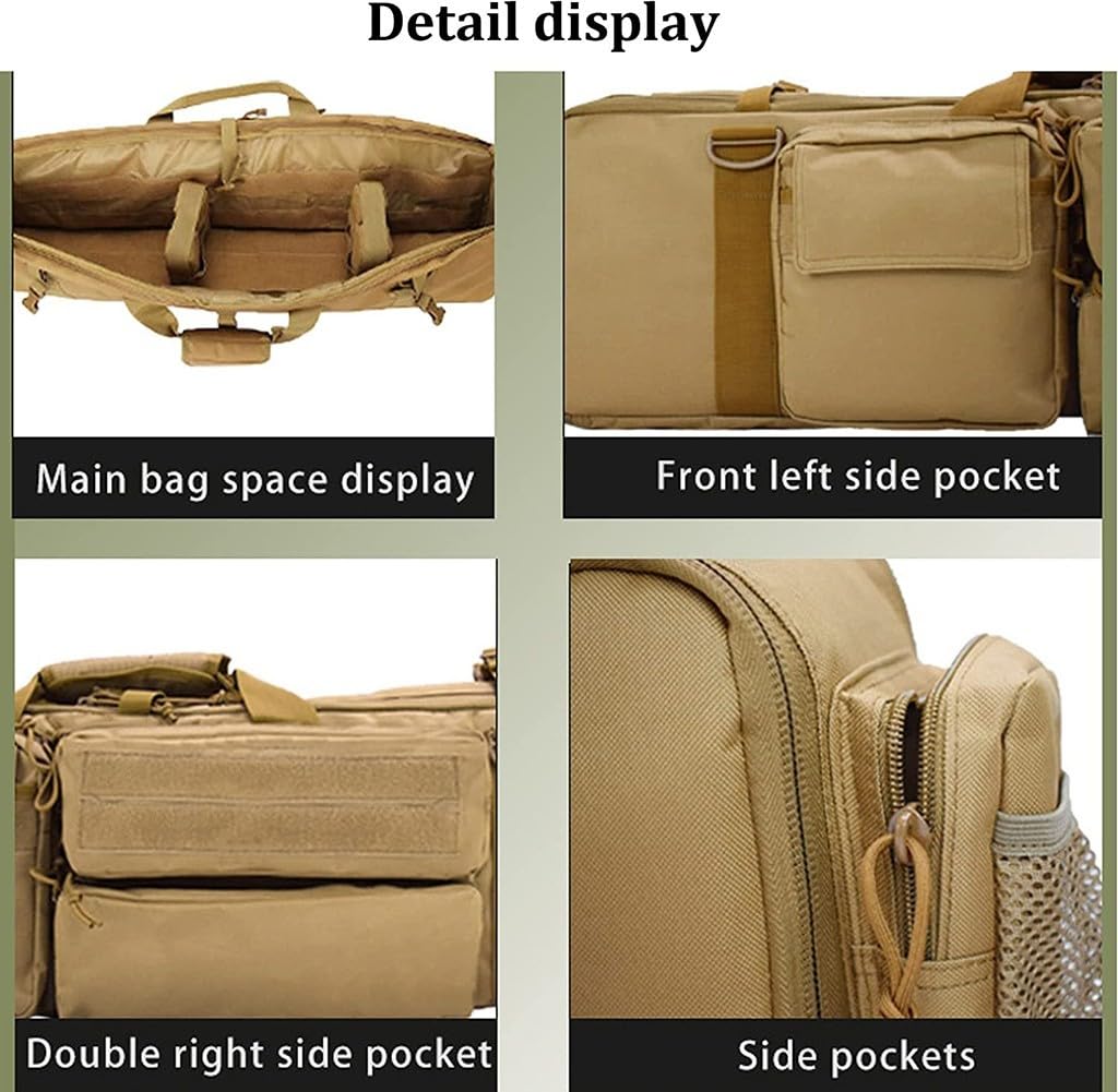 Bolsa Táctica Doble Larga para Rifle, Outdoor Bolsa De Pistola De Fusil M249 De 39 Pulgadas, Funda De Transporte CS Caza Tiro Paintball con Correa De Hombro Portátil