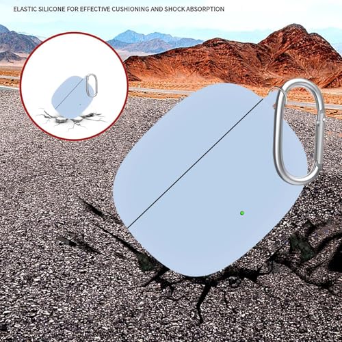 Image of Anvique Silicone Case Cover for Oneplus Nord Buds 4 Pro, Scratch Resistance, Shock Absorption, with Premium Carabiner (SkyBlue R)