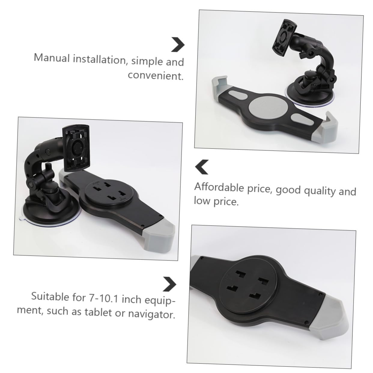 Supporto Tablet Auto con Attacco a Succhietto Forte per Porta Tablet in Abs Facile Installazione e Rimozione per Navigazione e Uso Veicolare