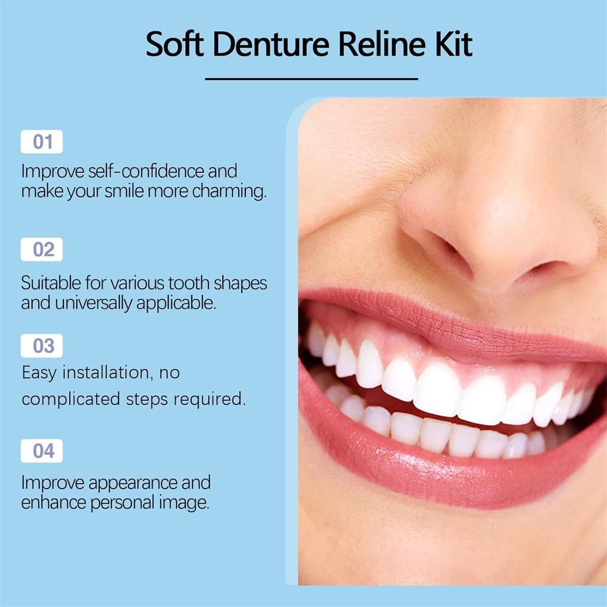 Biancat Greatfit Kit de 5 cordes dentaires en silicone Yunpso - Kit de tendage dentaire en silicone naturel et confortable - Veneers inférieurs et doux - Pour rendre votre sourire plus confiant