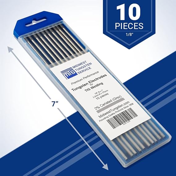 TIG Welding Tungsten Electrodes 2% Ceriated 1/8