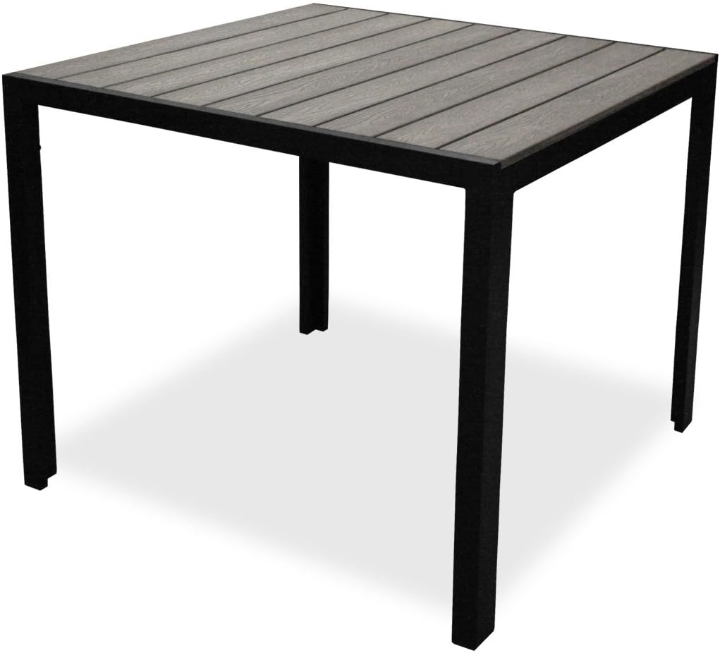 KMH AluGartentisch dunkelgrau der Serie TUCO Tisch 90cmx90cm