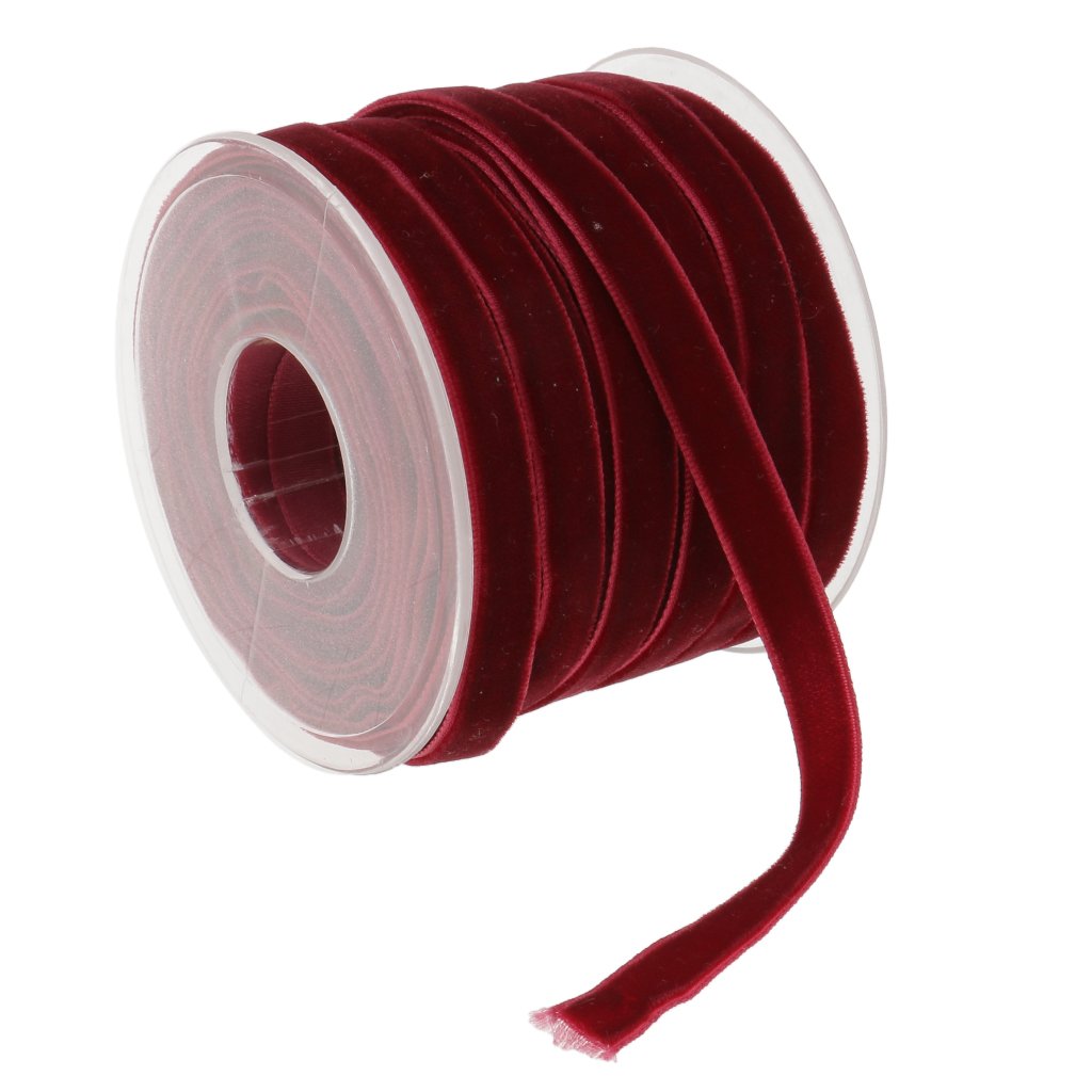 Produktbild von 2er Pack Samt Dekoband Mit Draht Schleifenband Zierband Geschenkband Borte Aus Samt Für Dekoration Basteln In Rot Und Grün Je 6cm X 270cm