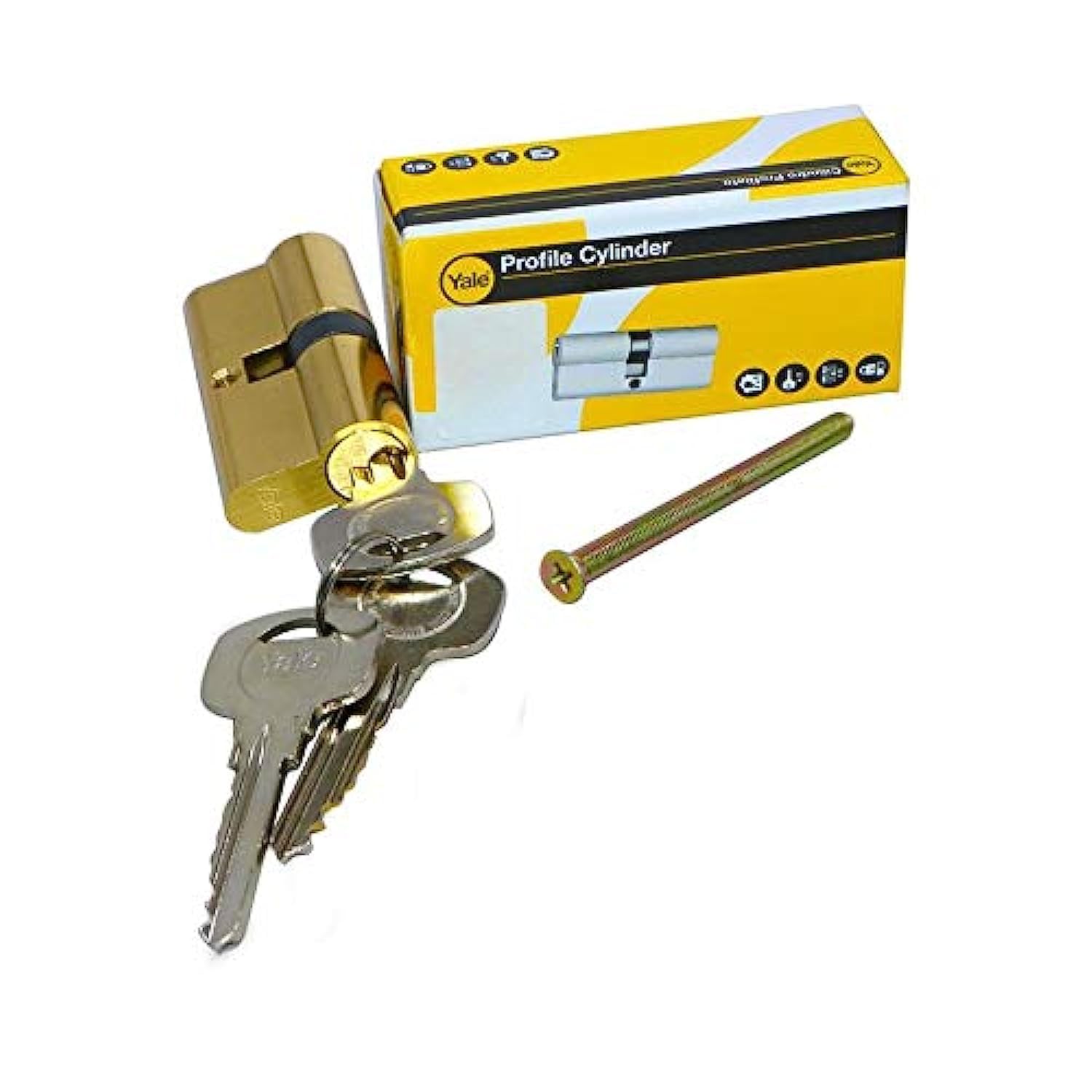 Brass Cylinder and Key, 70mm