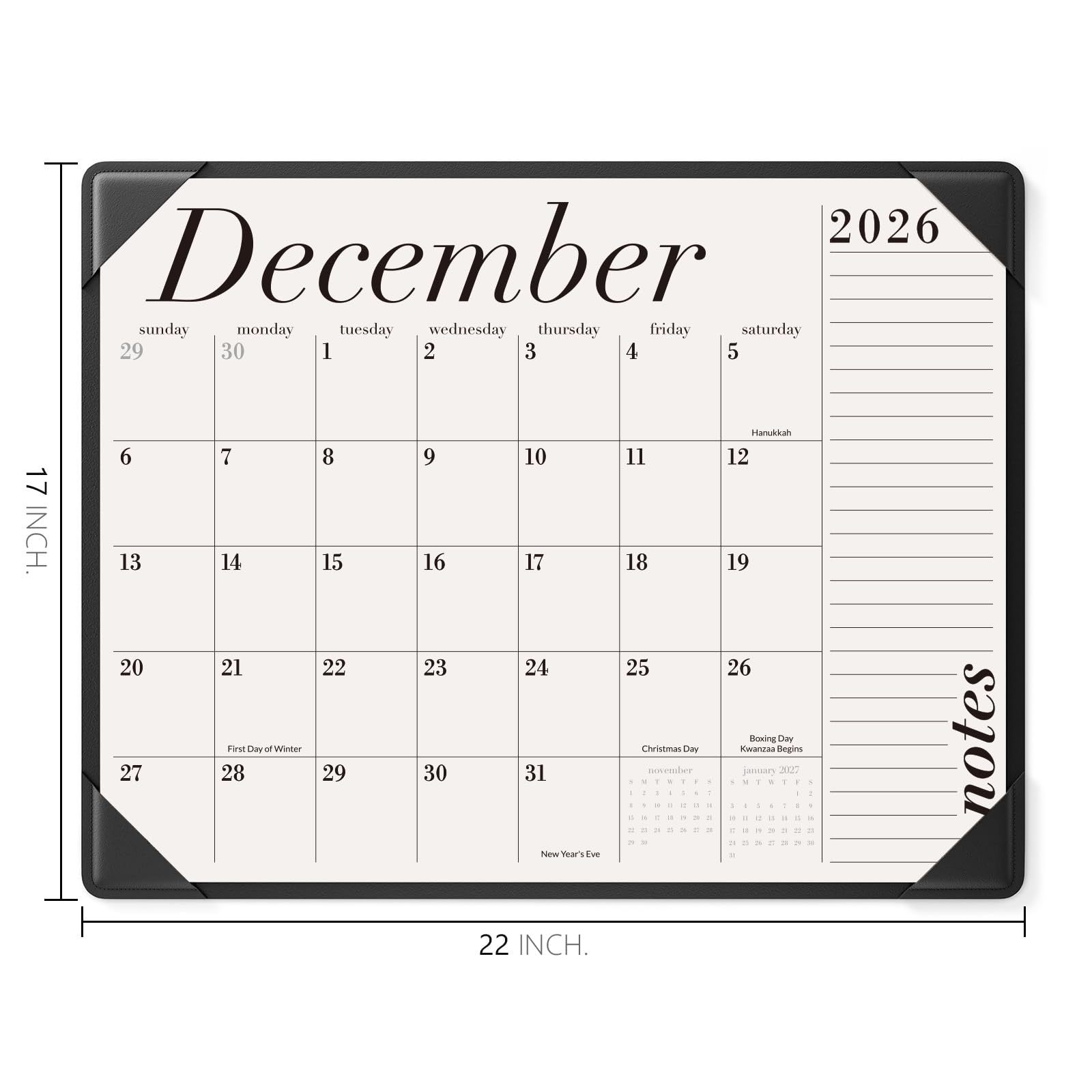 Jotsome Calendario da scrivania 2026-2027, grande calendario da scrivania da oggi a giugno 2027, 55,9 x 43,2 cm, calendario da scrivania per casa e ufficio, facile da pianificare, regalo per le