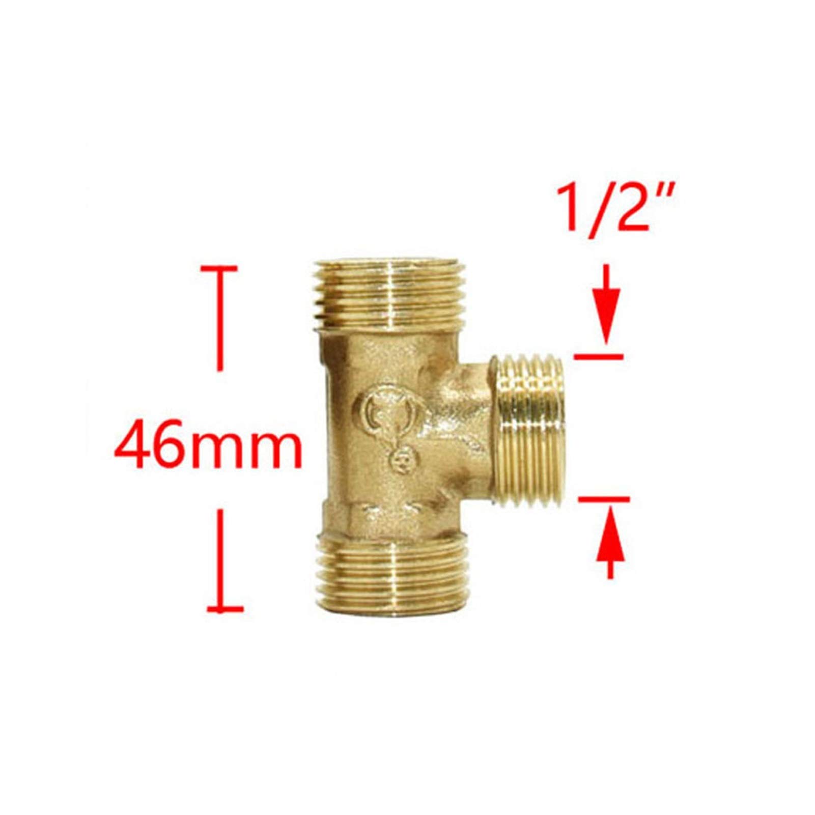 Leak-Proof Pipe Hose Fittings 1/2 3/4 Inch Male and Female Copper Metal Tee Threaded Water Pipe Joint Water Distributor 6 T-Shaped Cross Brass Joints (Color : 3I4 Male)