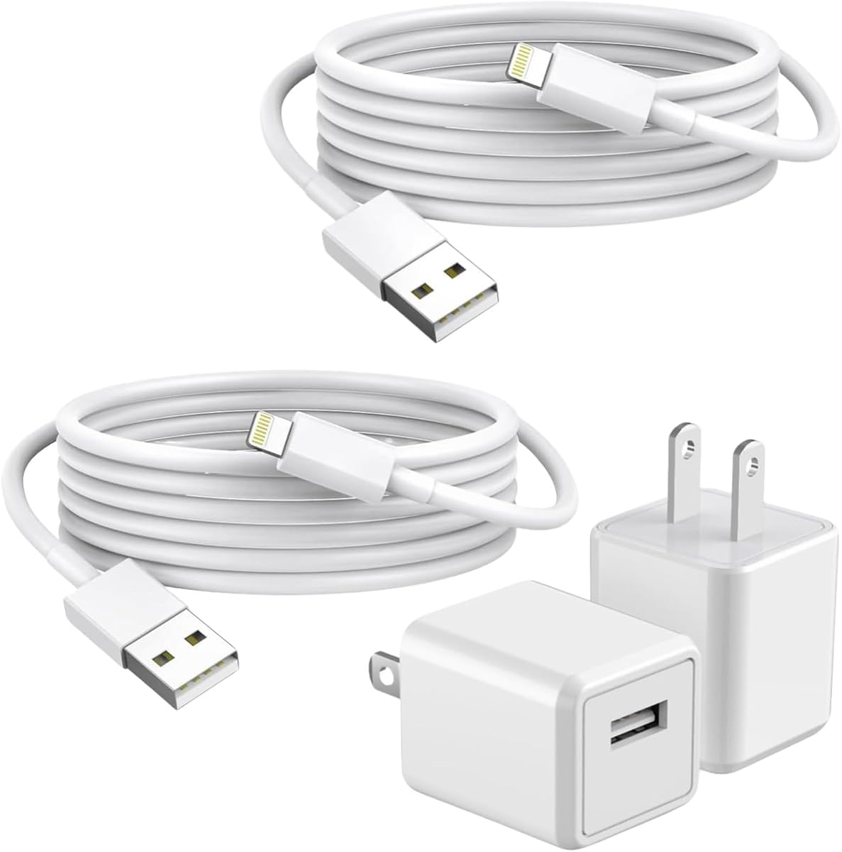 iPhone Charger,2Pack 6FT USB Wall Charger Fast Charging USB Cable Charging Cube Travel Plug Block with 6Foot Fast Cuble Lightning Cable Cord for iPhone 14 13 12 11 Pro Max XS XR X 8 7 SE2022 iPad