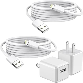iPhone Charger,2Pack 6FT USB Wall Charger Fast Charging USB Cable Charging Cube Travel Plug Block with 6Foot Fast Cuble Light