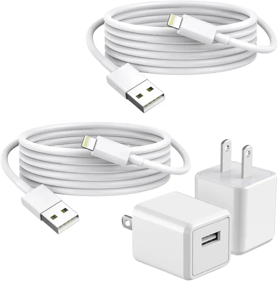 iPhone Charger,2Pack 6FT USB Wall Charger Fast Charging USB Cable Charging Cube Travel Plug Block with 6Foot Fast Cuble Lightning Cable Cord for iPhone 14 13 12 11 Pro Max XS XR X 8 7 SE2022 iPad