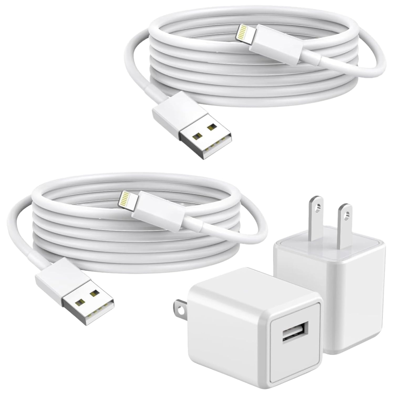 iPhone Charger,[Apple MFi Certified]2Pack iPhone Quick Charging Lightning Cable Data Sync Cord with USB A Wall Charger Block Box Travel Plug Adapter for iPhone 14/13/Pro/Max/XR/X/Xs/Max/8/Plus/SE/iPad