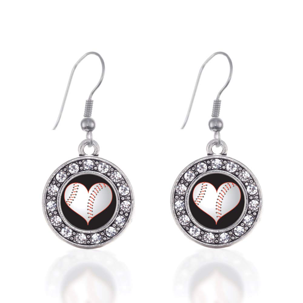 Inspired Silver - Silver Circle Charm French Hook Drop Earrings with Cubic Zirconia Jewelry