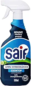 Limpa Vitroceramico Cooktop Com Gatilho Saif 500Ml, Saif, Ação Desengordurante, Azul, Remove Manchas e Gorduras, Maximizando Toda Limpeza