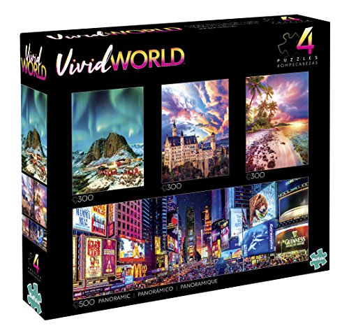 Buffalo Games - 4-in-1 Vivid World Multipack Puzzles Multicolor, 500