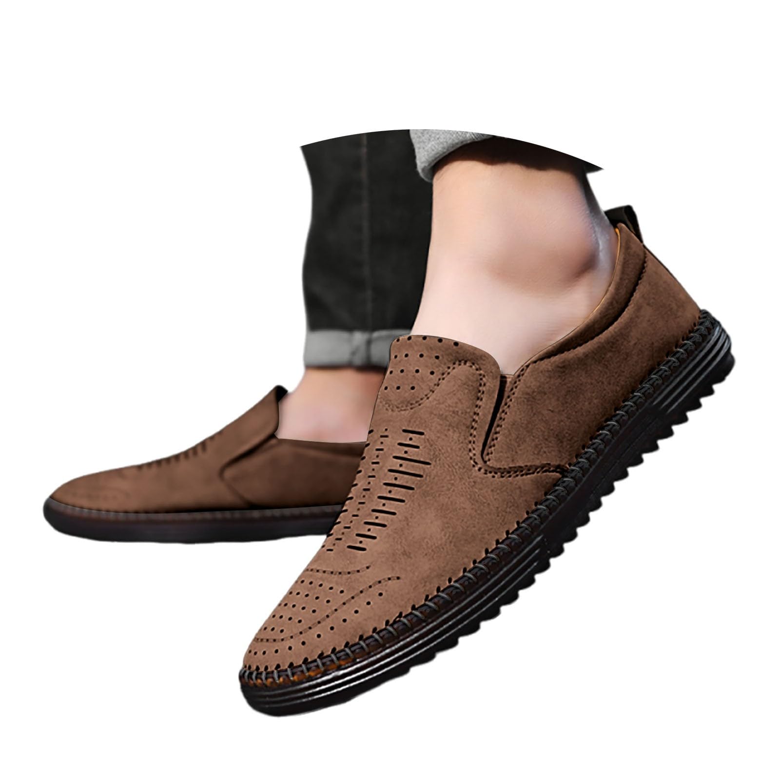 Mokassins Herren - Leicht Sommerschuhe Slipper Sommer Herrenschuhe Shoes Leichte Halbschuhe Slip On Hausschuhe Men Leder Schuhe Loafer Sneaker Schlupfschuhe Freizeitschuhe 27