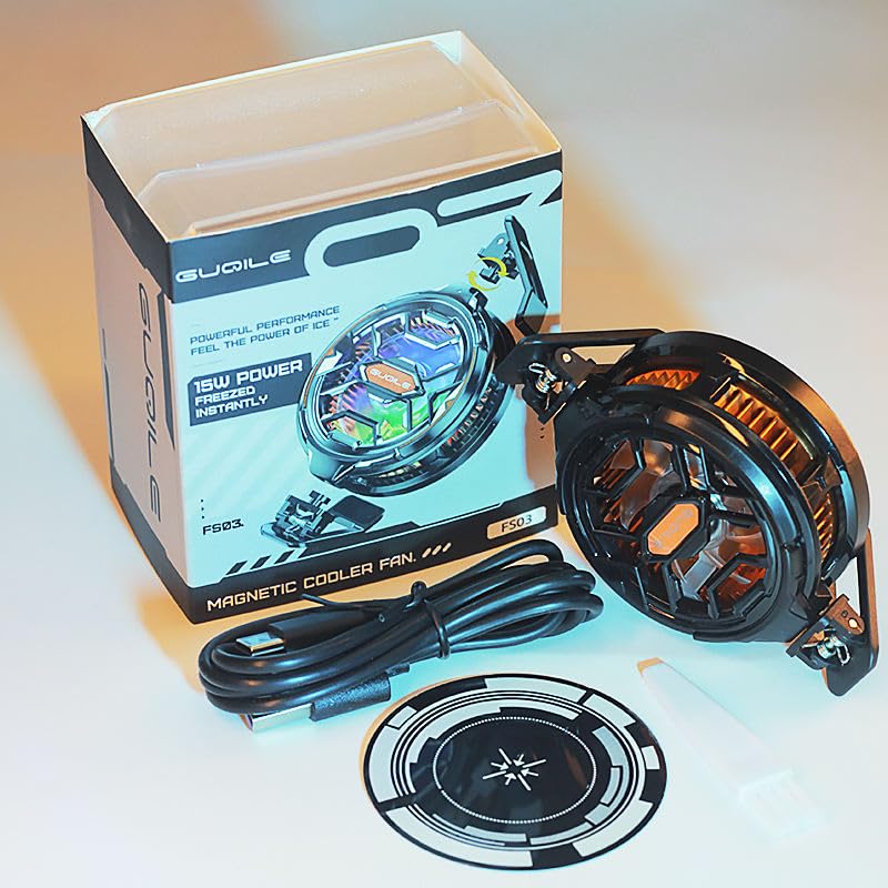 Image of Phone Cooler with AI Cooling Mode, RGB Lighting, Real-Time Temperature and Power Display, Strong Magnet and Clip Mount, Ultra-Quiet Fan (FS03)