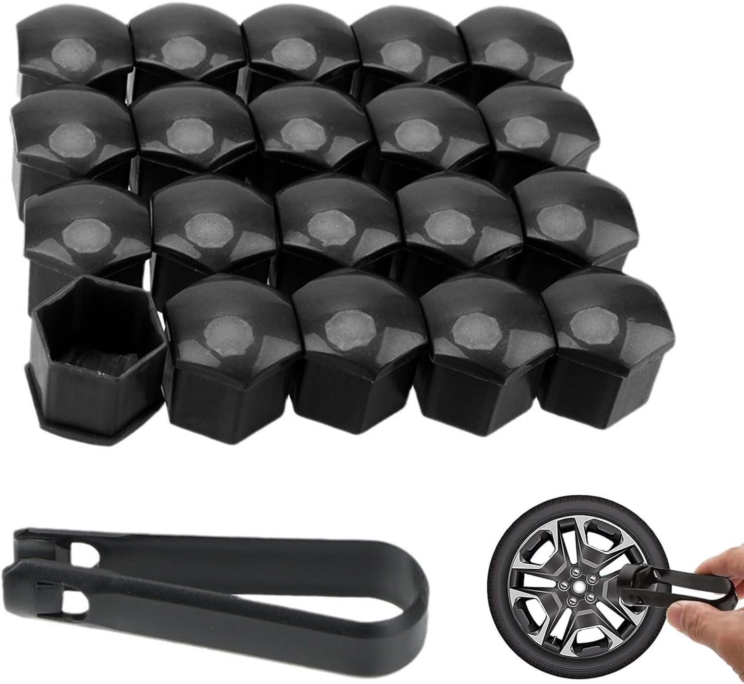 21PCS 17mm Wheel Nut Covers Wheel Centre Caps Wheel Nut Caps Wheel