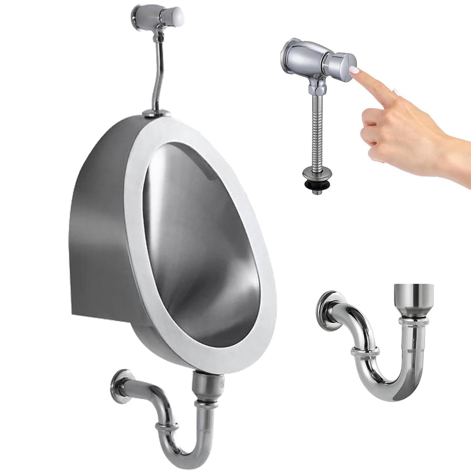 LYJIANGXIN Wall-Mounted Stainless 304 Steel Urinal For Man, Intelligent Flushing Urinals For Men'S Adult, Household/Commercial Sensor Male Toilet For Garage Ktv Dorm Bar Hotel Shop