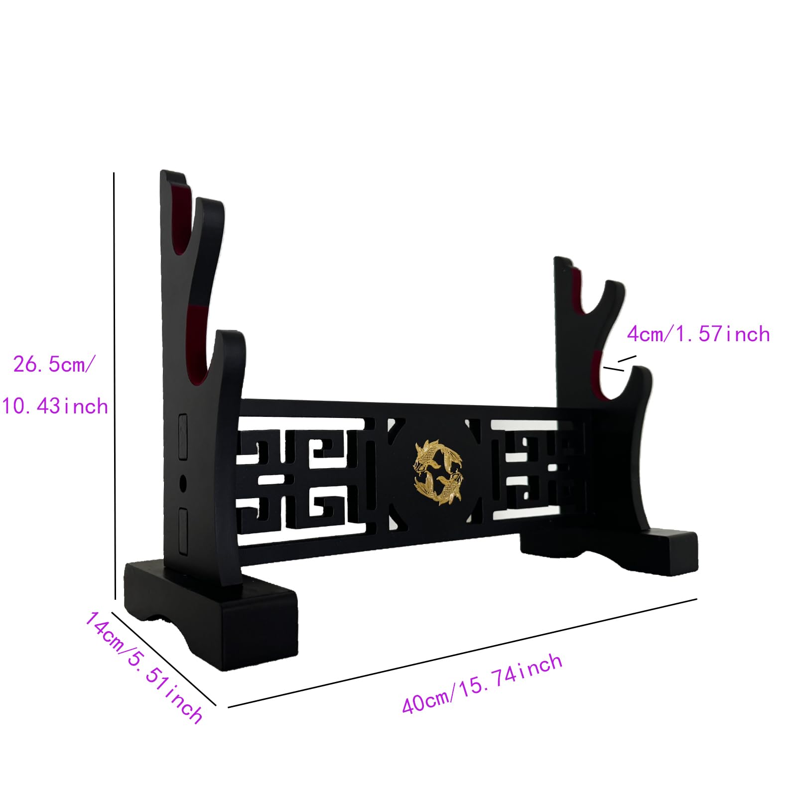 Porta katana samurai spada espositore Rack Bacchetta Wakizashi Velluto imbottito zoro spada Cosplay Arma Display Stand 2 livello