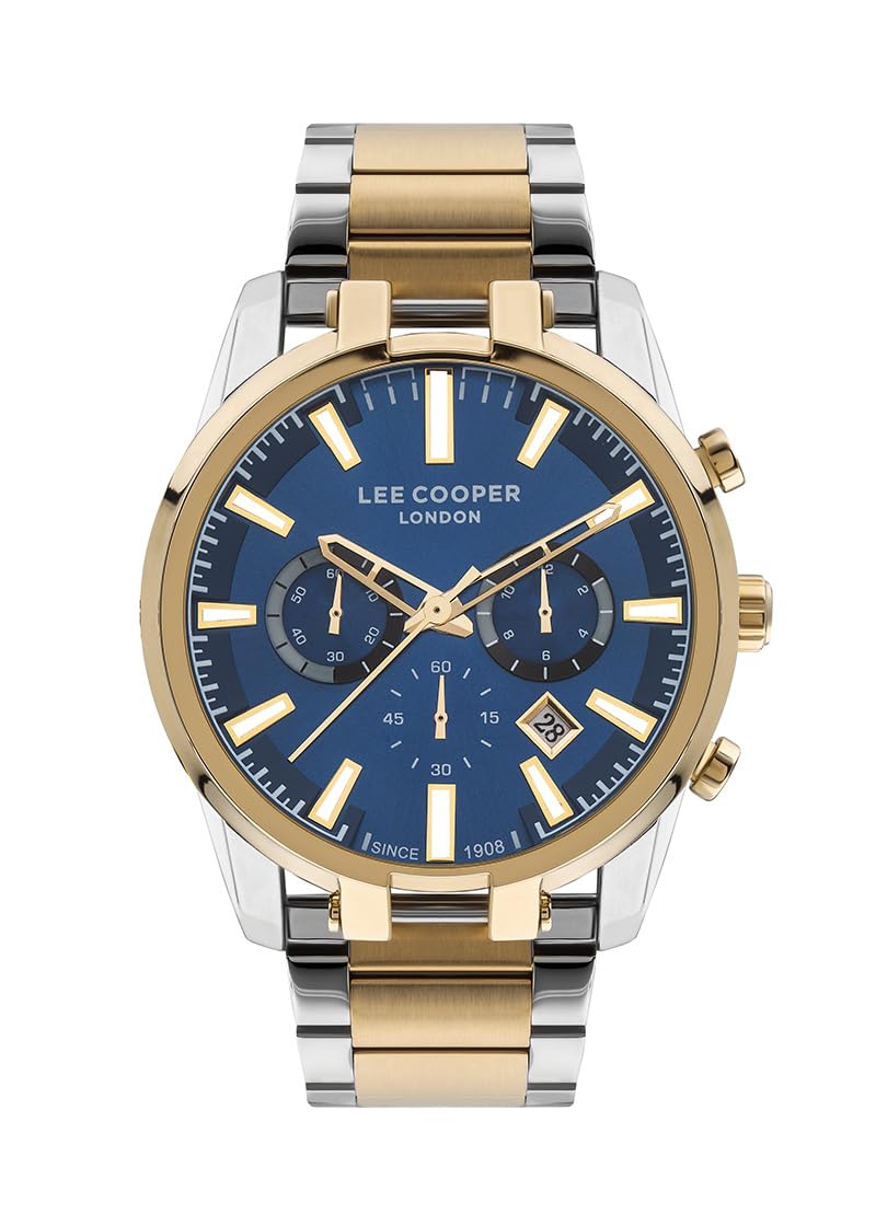 Lee Cooper Men's PE932 Movement Watch, Multi Function Display and Metal Strap - LC07651.290, Silver