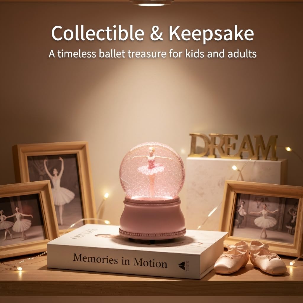 Boules à Neige en Forme de Ballerine pour Filles – Boule à Eau Musicale rotative pour Enfants, Boules à Neige Musicales de Noël pour Enfants, Cadeaux de récital de Ballet pour Filles,