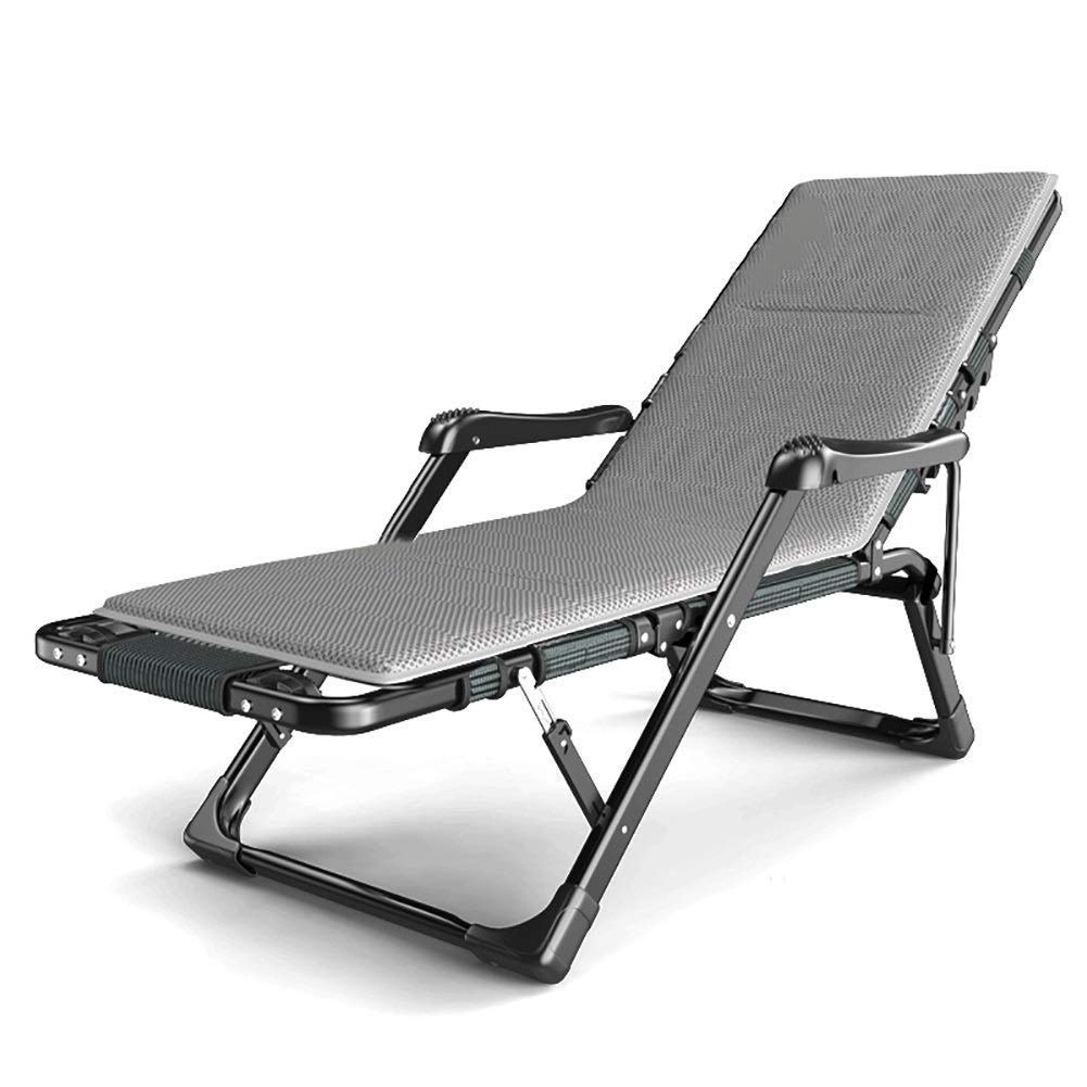Cama plegable de gravedad cero con cojín y estructura de metal para jardín