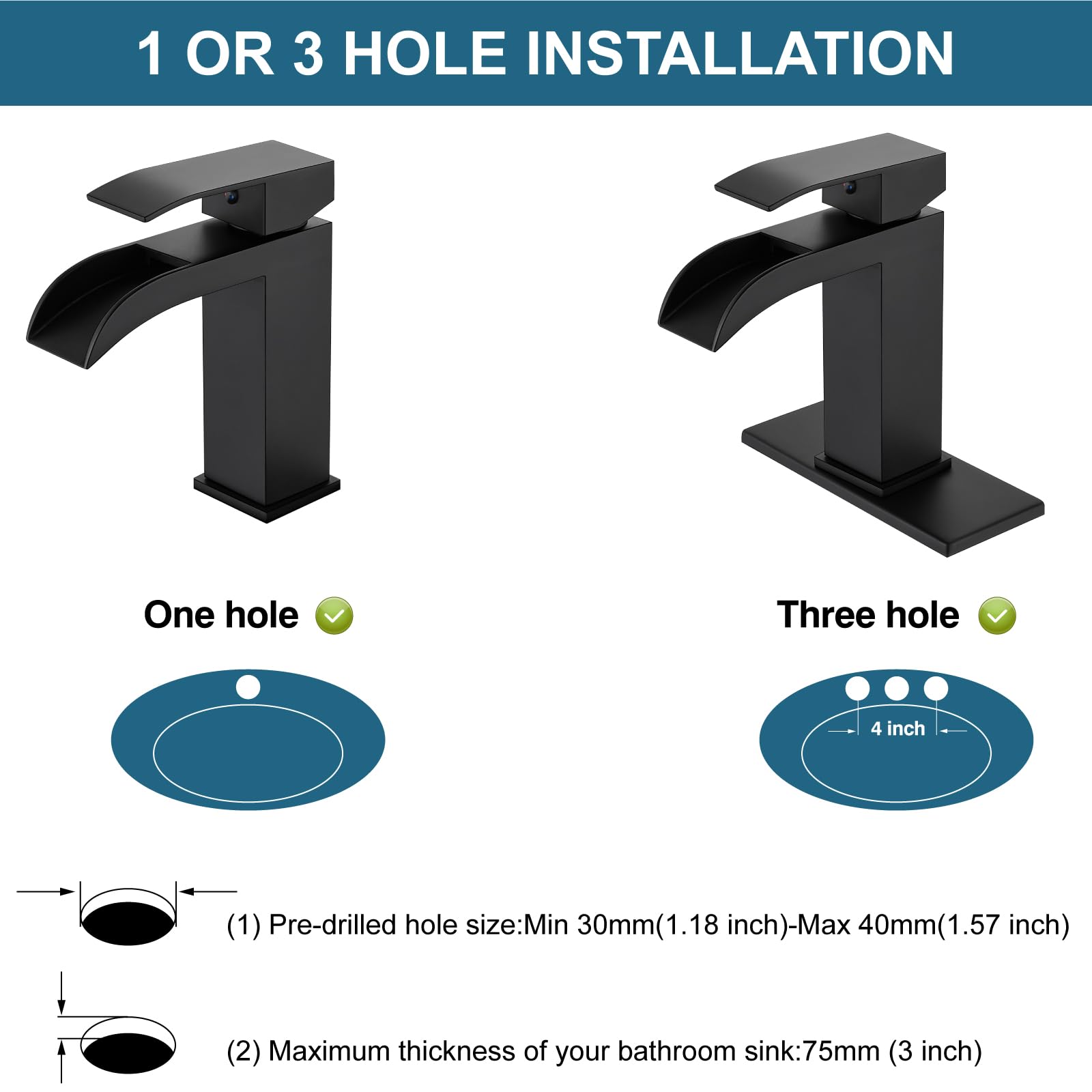 Grifos de baño monomando ranurados de cascada en negro mate con desagüe emergente y sistema de ducha de lluvia de montaje en pared de 10 pulgadas en negro mate. Juego de grifería de ducha de lluvia